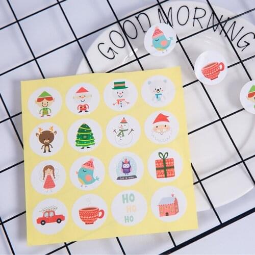 160PCS Christmas Adhesive Gift Tag Stickers Santa Snowmen Xmas Tree Christmas Festival Birthday Wedding Holiday Decorative