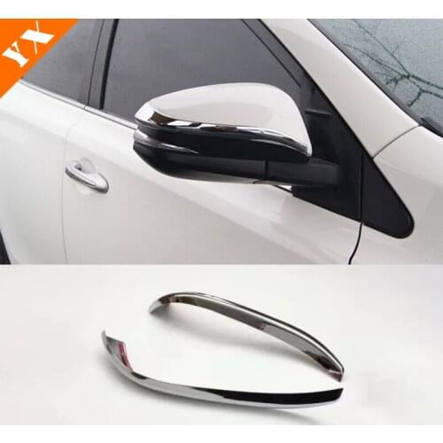 2pcs for Toyota RAV4 ABS Chrome Car Side Door Rearview turning Mirror Decoration Strip Accessories 2014 2015 2016 2017 2018
