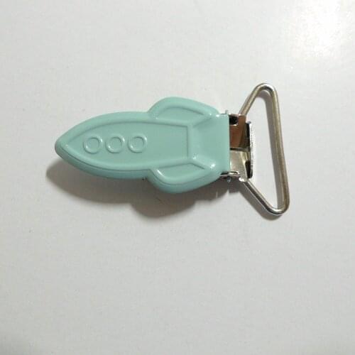 25pcs 1'' 25mm #34 TURQUOISE Enamel Rockets Suspender Clips