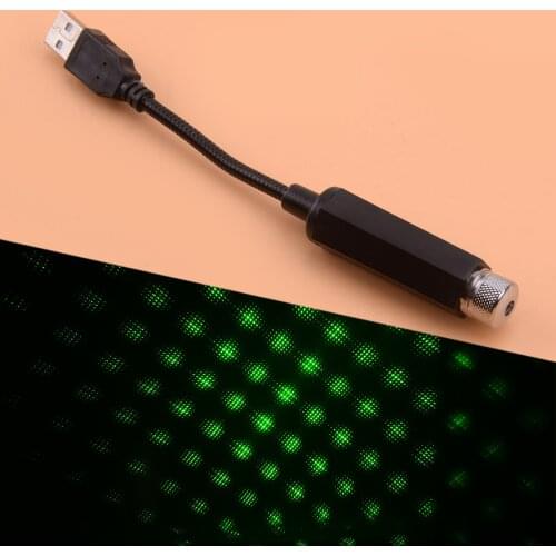 5V 1W Universal Green USB LED Car Interior Roof Atmosphere Galaxy Star Night Light Lamp Accessories