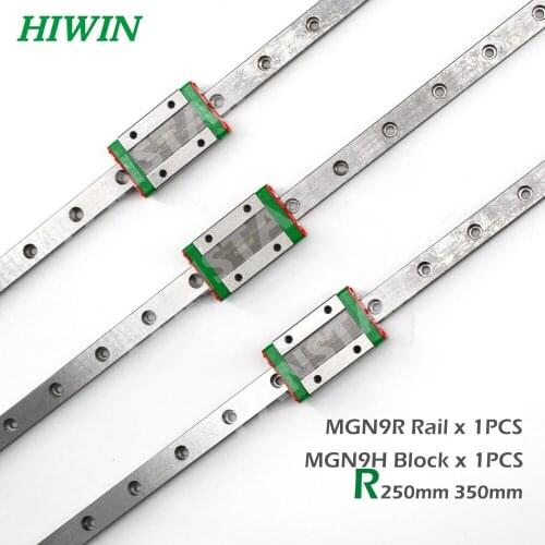 Free Shipping MGN9 HIWIN Stainless Steel 9mm linear rail 250mm 350mm with MGN9H slide block Carriage for 3D Printer
