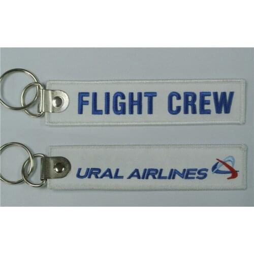 Ural Airlines Flight Crew Aviation Embroidered Key Chain Keyrings With Metal Clip