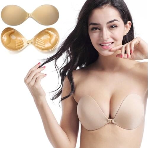 Silicone Strapless Adhesive Invisible Bra Women Bra Sticky Bralette Underwear Lingerie Super Push Up Non Slip Plus Size Tops