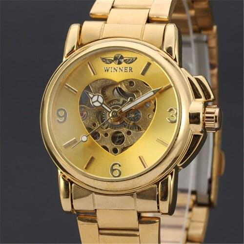 New WINNER Female Women Watch Ladies Casual Clock Automatic Mechanical Watches Classic Top Brand Luxury Skeleton Clocks 157