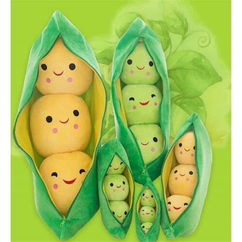 25/40/50cm Kids Baby Plush Toy Cute Pea Pillow Stuffed Plant Doll for Children Gift High Quality Pea-shaped Pillow Toy