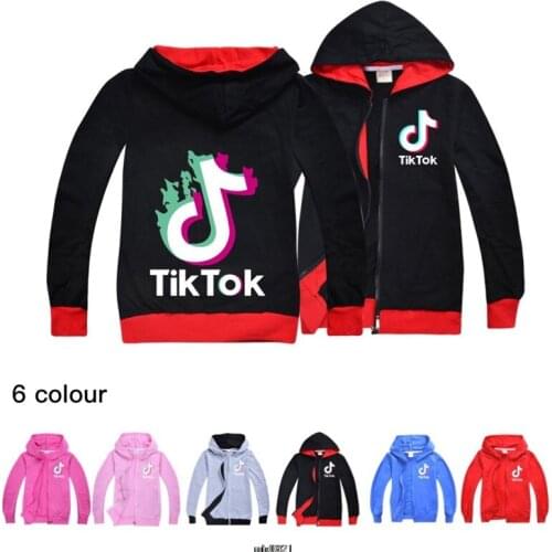 Printed Child Tik Tok Hoodies 100% Cotton Kids Tik Tok Sweatshirt Boys Girls Casual Streewear Sportswear Pullover Coats