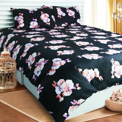 Home textile Bedding Set Cotton 3PCS/Set Reactive Print Luxury Brand Logo 100% Fashion Queen Bed Quilt Cover Set Pillow Case