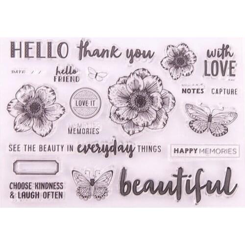 Hot selling Flowers alphabet transparent clear stamp / silicone seal roller stamp DIY scrapbook album / card production