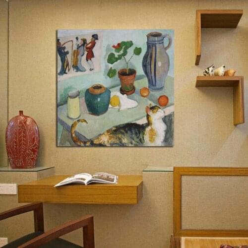 Artist August Macke Poster Vintage Wallpaper Art Canvas Posters Painting Wall Picture Print Home Bedroom Decoration Framework