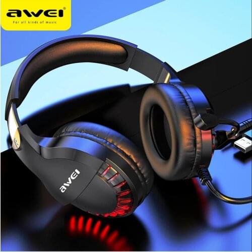 AWEI ES-770i Game Headphone With Microphone HIFI Bass Stereo Earphones Bluetooth Headphone Music Headset For PC Computer Game