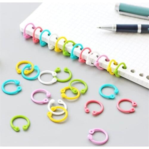 1 Box 30 Pcs Creative Plastic Multi-Function Circle Ring Office Binding Supplies Albums Loose-Leaf Colorful Book Binder Hoops
