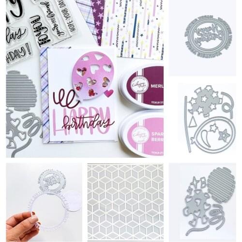 Round of Happy Tower Metal Cutting Dies Stencils for Scrapbooking Stamp Photo Album Decorative Embossing Cut Die DIY Paper Cards