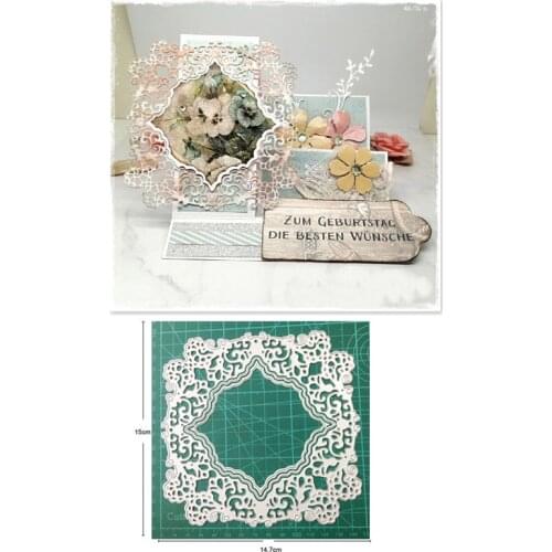 Lace Square Frame New 2021 Metal Cutting Dies for DIY Scrapbooking Paper and Card Making Decorative Embossing Dies Craft dies