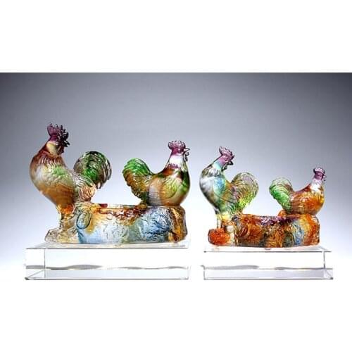 Chicken Year Glass Grand Cock Rooster Customized Annual Meeting Event Gift