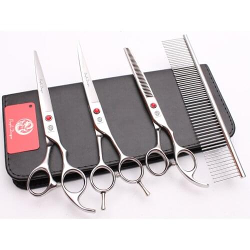 7" 19.5cm Japan Shiny Purple Dragon Grooming-for-dogs Cutting Scissors Pets Thinning Shears Mascotas Hair Clipper Add Bag Z3002