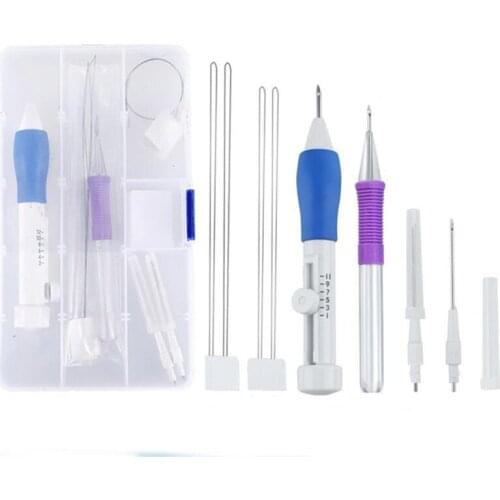 Plastic Embroidery Pen Set DIY Magic Embroidery Punch Needle Crafts For Women Mom Gifts DIY Sewing Tools Supplies New Year Gift