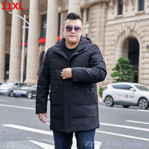 Winter new plus size mens down jacket male white duck down thickening extra large size oversized 11XL 12XL 13XL down coat