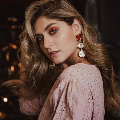 New Dripping Oil Punk Gold Earring for Women Zinc Alloy Hyperbole Heart Dangle Earring Wedding Party Jewelry Accessories