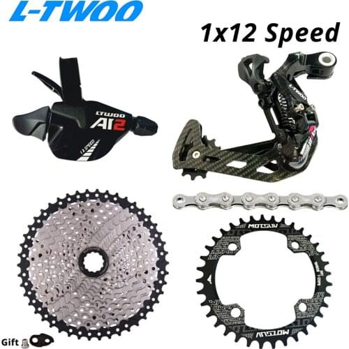 LTWOO AT 1X12S Groupset 12 speed shift lever derailleur SUNSHINE cassette 46T 50T 52T SUNRACE Chain 126L MOTSUV Chainring 32-38T