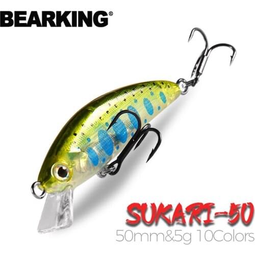 BEARKING 50mm 5g sinking Hot Fishing Lure Trout Mini minnow Wobbler Fishing Tackle Freshwater Crank Artificial Hard Bait