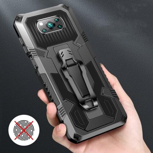 Military fall protection Shockproof Case for Xiaomi POCO X3 NFC M3 Clip Stand Phone Back Cover for Xiaomi Mi Pocophone X3 NFC