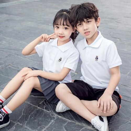 2020 Boys Solid Summer Polo Shirts Cotton Short Sleeve Turn-down Collar Buttoned Sports Tees No Fade School Children Clothing