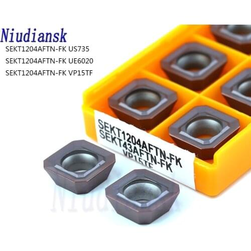 SEKT1204AFTN-FK US735 UE6020 VP15TF Milling Cutter CNC Lathe Carbide Insert Turning Tool For Stainless Steel or Steel Processing