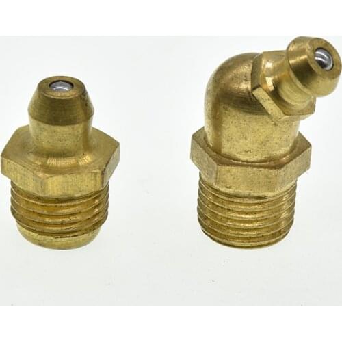 M6 M8 M10 M12 M14 1/4 1/8 3/8 1/2 Male thread Grease zerk nipple Oil mouth 0 45 90 Degree universal joint grease gun Nozzles