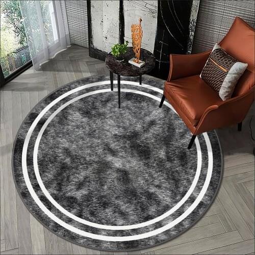 Mordern grey living room carpet kitchen round carpet room carpet white round line anti allergic high quality Free Shipping