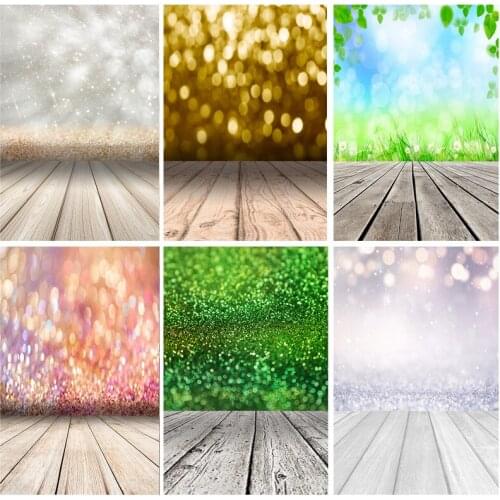 Light Spot Bokeh Glitter Wooden Floor Portrait Photography Backdrops Props Photo Studio Backgrounds 21222 LX-02