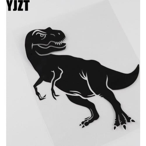 YJZT 14CMX16.8CM Stylish Decal Fierce Dinosaur Vinyl Car Sticker Accessories Black /Silver 13C-0140