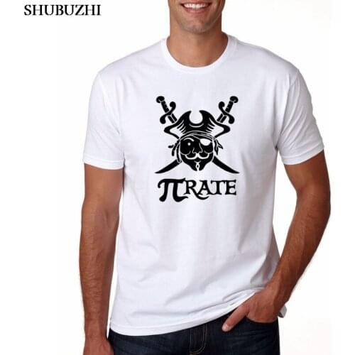 Funny Math number Pi-Rate T shirt men skull design captain pirate T-shirt hombre ocean sailor adventure Tee shirt homme camiseta