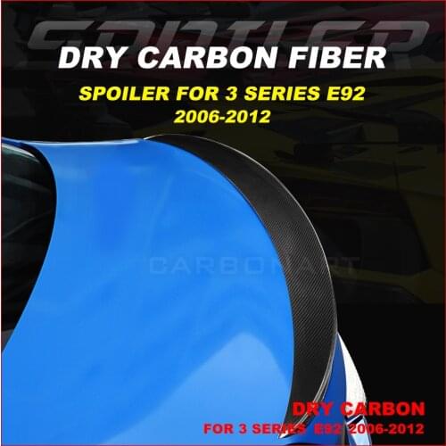 Rear Trunk spoiler for E92 Dry Carbon Fiber P Style Spoiler trunk spoiler for bm w E92 3 Series Coupe 318i 320i 325i 2006-2012