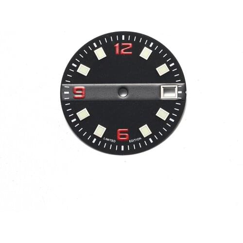 Modified Watch Parts 28.5mm C3 Luminous Color word Watch Dial Fit For Seiko6105 NH35A Automatic Movement Watch
