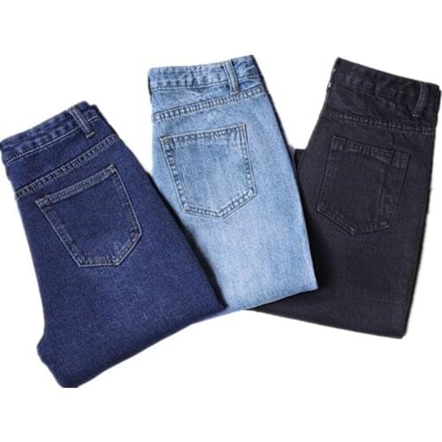 Womens Jeans Spring Harem Jeans High Waist Casual Loose Straight Capri Pants Vintage Denim Trousers For Girls