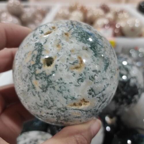 1pcs 5-6cm Natural Moss Aquatic Agate Quartz Crystal Sphere Ball For Healing Chakra Decoration