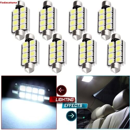10x42mm Can-bus Error Festoon Libre 8SMD W5W C5W 5050 LED SMD Bombillas Para el interior del coche luces o matricula Bombillas
