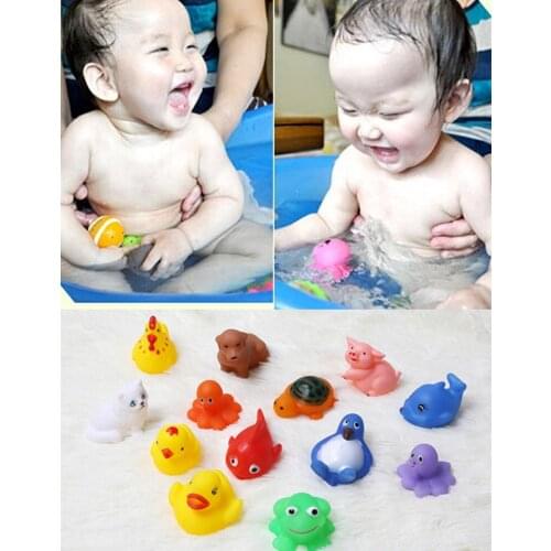 13pcs Infant Baby Girl Boy Kids Children Bath Toys Educational Toy Water Game Wholesale Wonderful Colorful Boys Girls Duck Toys