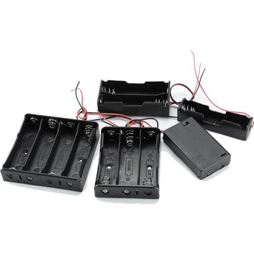 1x 2x 3x 4x Aaa Batterij Box Case Houder Met Draad Leads Side By Side Accubak Aansluiten Soldeer Voor 1-4 Stuks Aaa Batterijen