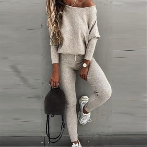 2021 Women Sports Suit Long Sleeve Solid Color Pullover Casual Long Pant Female Sweatshirt Fashion Spring Ladies Sportswear #T1G