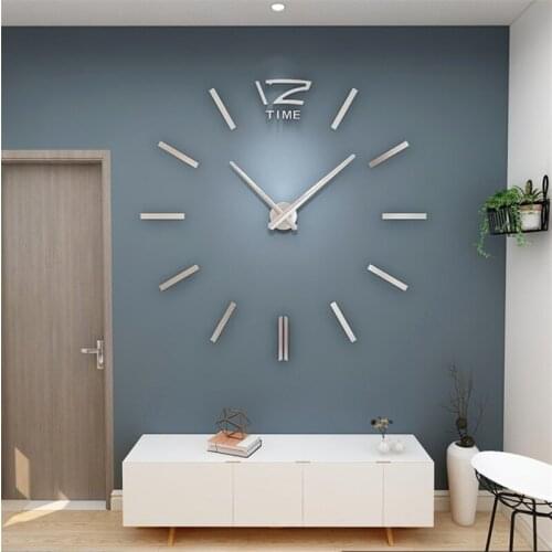3d Home Decoration Quartz Diy Wall Clock Living Room Metal Acrylic Mirror Oversized Wall Clock Diy Mirror Simple Modern Clock