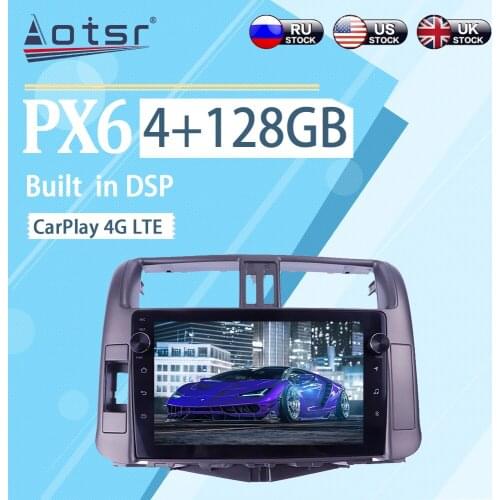 4+128GB For Toyota Land Cruiser Prado 2010+ Android 10 Wireless Carplay DSP Car Multimedia Radio Player GPS Navigation Player
