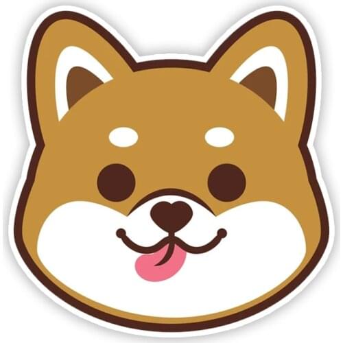A0167# 13 cm/17 cm Self-adhesive Decal SHIBA INU HEAD Car Sticker Waterproof Auto Decors on Bumper Rear Window Laptop
