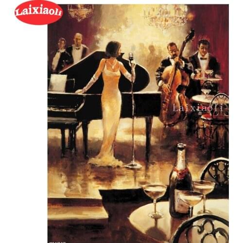 Diamond Embroidery Gala character abstract painting 5D DIY Diamond Painting Diamond Mosaic needlework Music performance decor