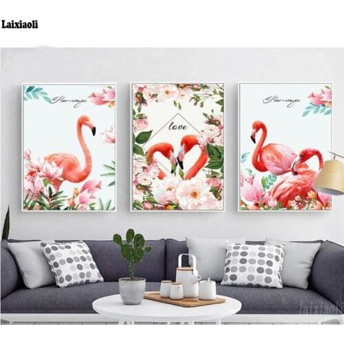 Diamond Painting Flamingos Full Diamond Sticking Diamond Cross - Stitch Diamond Embroidery 2019 New Flamingo 5D Cartoon Decor