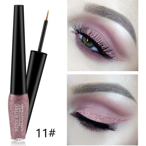 9 Colors Shiny Not Blooming Makeup Eyeliner Waterproof Liquid Eye Liner Rose Gold Color Liquid Glitter Eyeliner Makeup TSLM1
