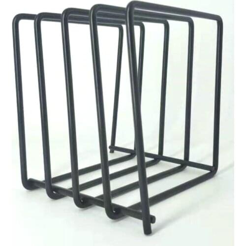 Black electroplated wrought iron vinyl disc rack record rack simple European and American file book CD storage rack finishing