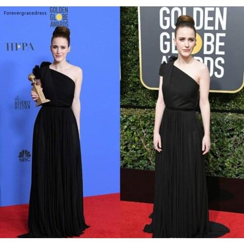 2019 Black Evening Dress Chiffon Long Red Carpet Formal Holiday Celebrity Wear Prom Party Gown Custom Made Plus Size