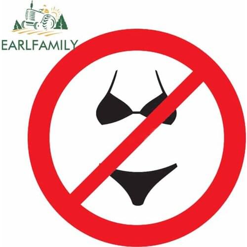 EARLFAMILY 13cm x 13cm for Nudist Zone Theme Pattern Car Stickers and Decals Waterproof Boats Yachts Saunas Door Decoration