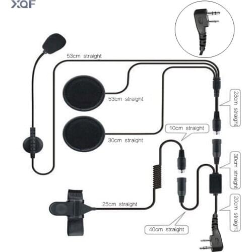 F Half Helmet Headset 2 Pin PTT Motorcycle Headphone For Icom IC-F21/IC-F26/IC-IV8 Maxon Yaesu Vertex Ham Radio Two Way Radio